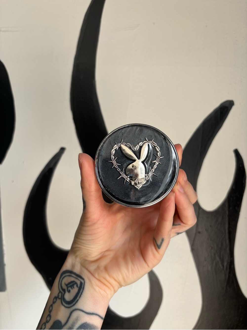 PLAYBOY Chrome and Black custom gas cap